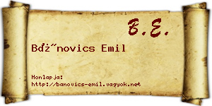 Bánovics Emil névjegykártya