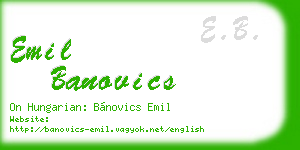 emil banovics business card